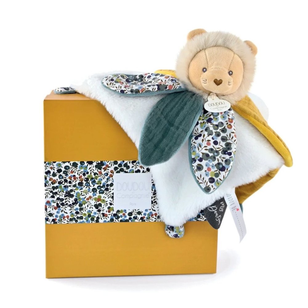 DouDou et‎ Compagnie Paris Lion Petal Lovey Baby Security Blanket Flowers NWB